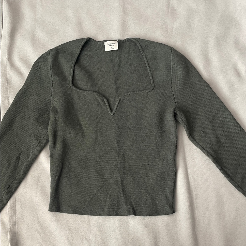 Abercrombie & Fitch Gray V-Neck Sweater